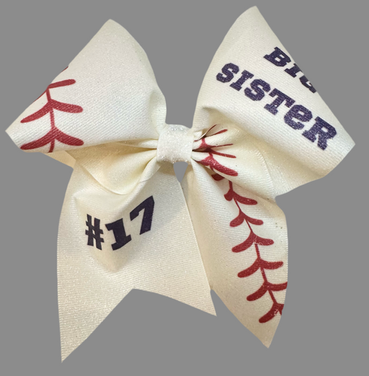 Big/Little Sister Custom Baseball Bow