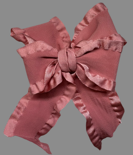 Double Ruffle Double Loop Hair Bow