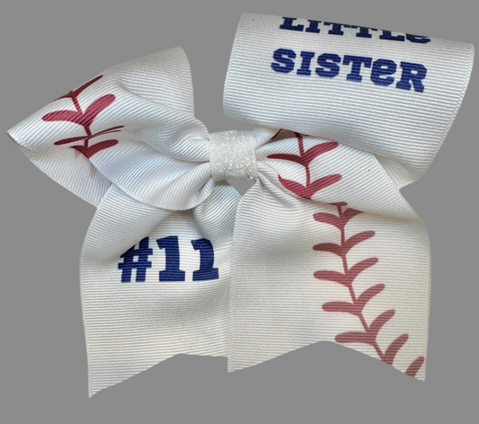 Big/Little Sister Custom Baseball Bow