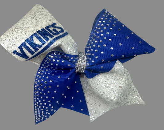 Custom Dundee Vikings side ombré rhinestone bow