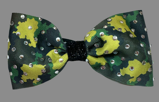 Rhinestone Camouflage Tailless Bow