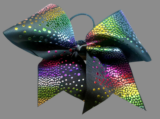 Rainbow Confetti Cheer Bow