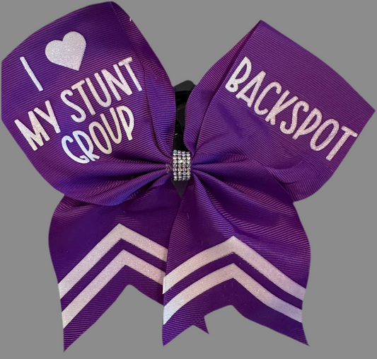 I Love My Stunt Group Cheer Bow