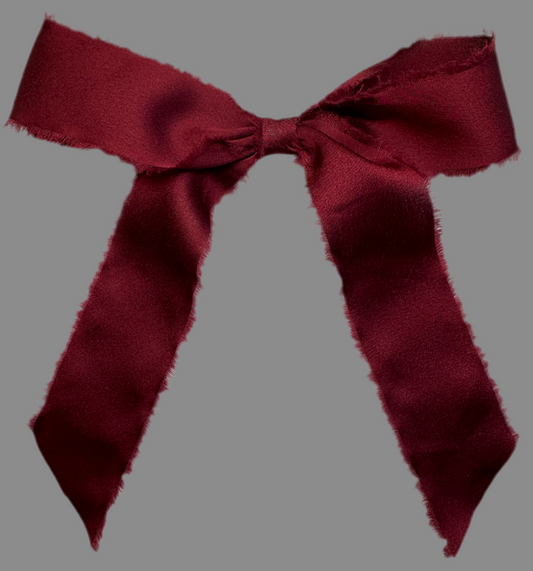 Raw Edge Silk Ribbon Hair Bow-Multiple colors available