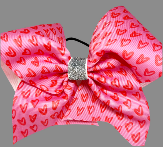 Red Hearts Valentine’s Day Bow