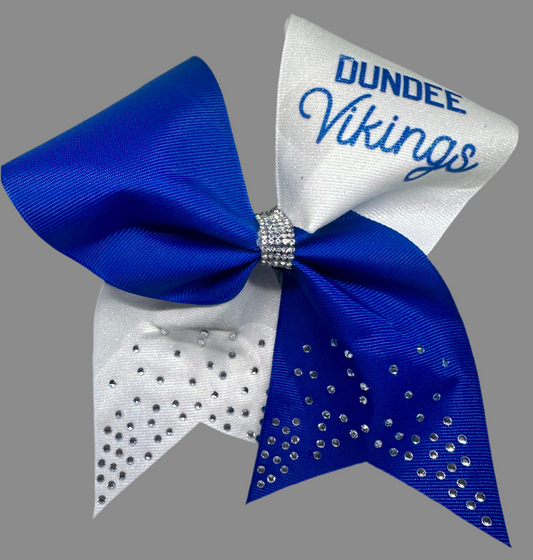 Custom Dundee Vikings bow with rhinestone tails