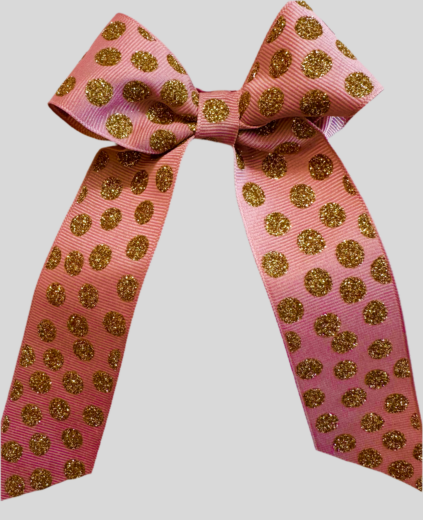 Pink And Gold Polka Dot Bow