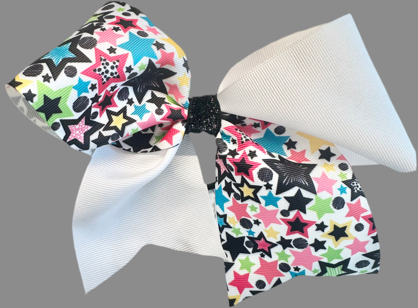 Confetti Stars Cheer Bow