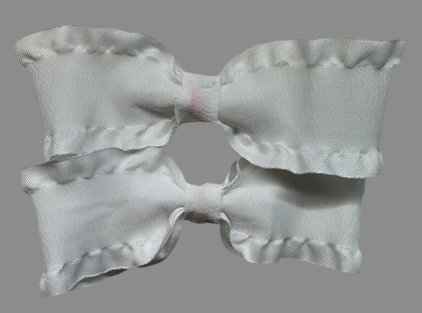 Double Ruffle Hair Bows- Set Of 2
