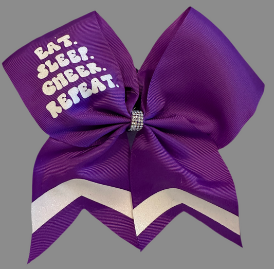 Eat Sleep Cheer Repeat Bow
