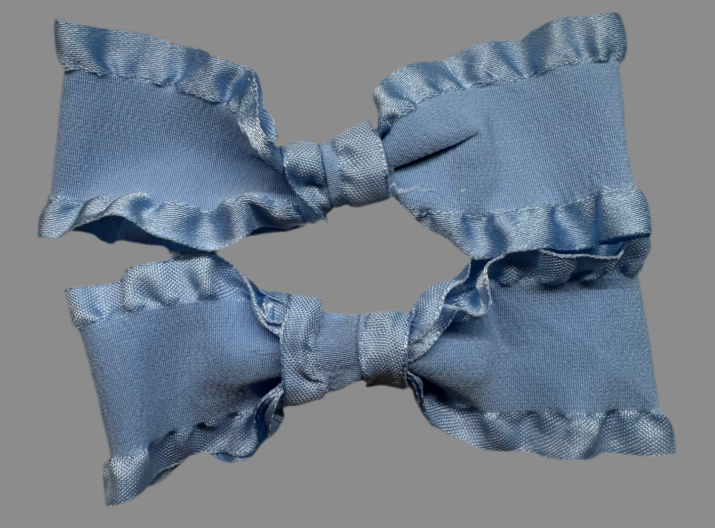 Double Ruffle Hair Bows- Set Of 2