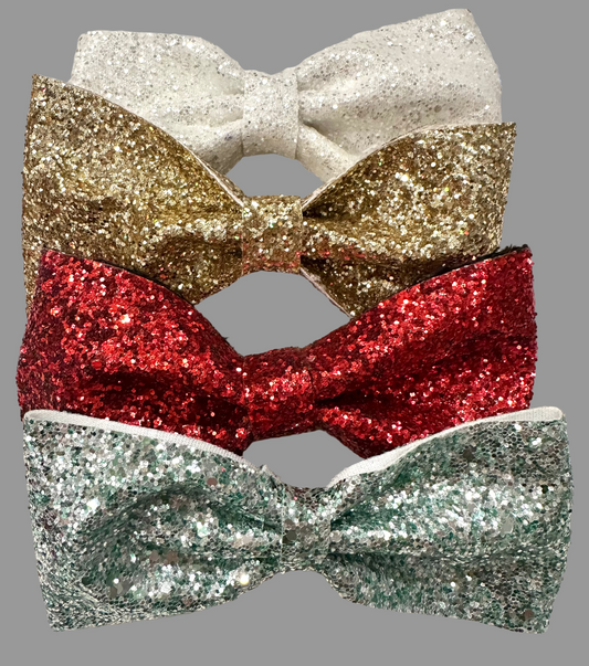 Chunky Glitter Tailless Bow