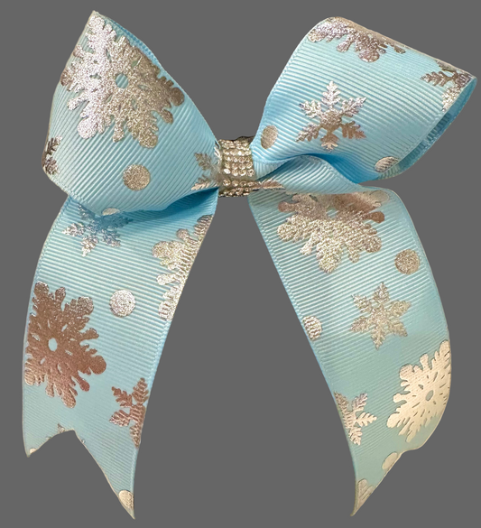 Blue Snowflake Bow