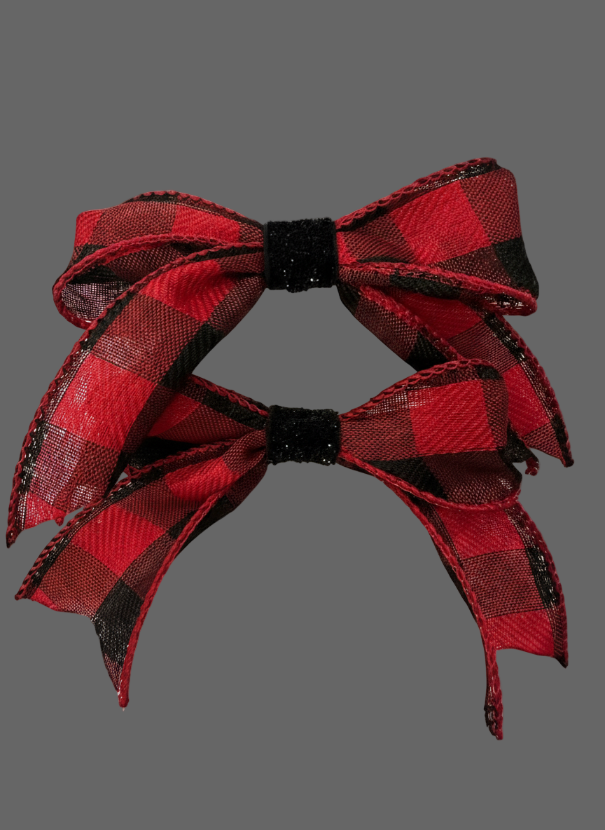 Set of 2 Plaid Bows