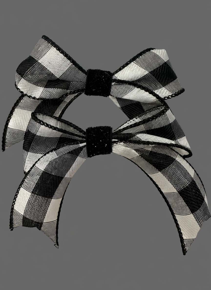 Set of 2 Plaid Bows