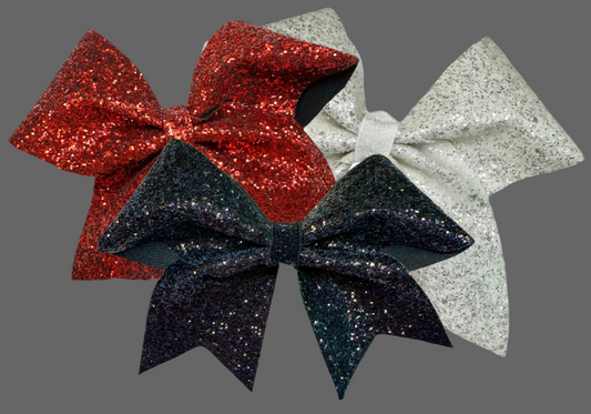 Chunky Glitter Hair Bow- 3 Colors Available